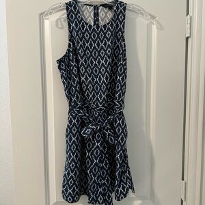Banana Republic navy blue and white Crew Neck Romper